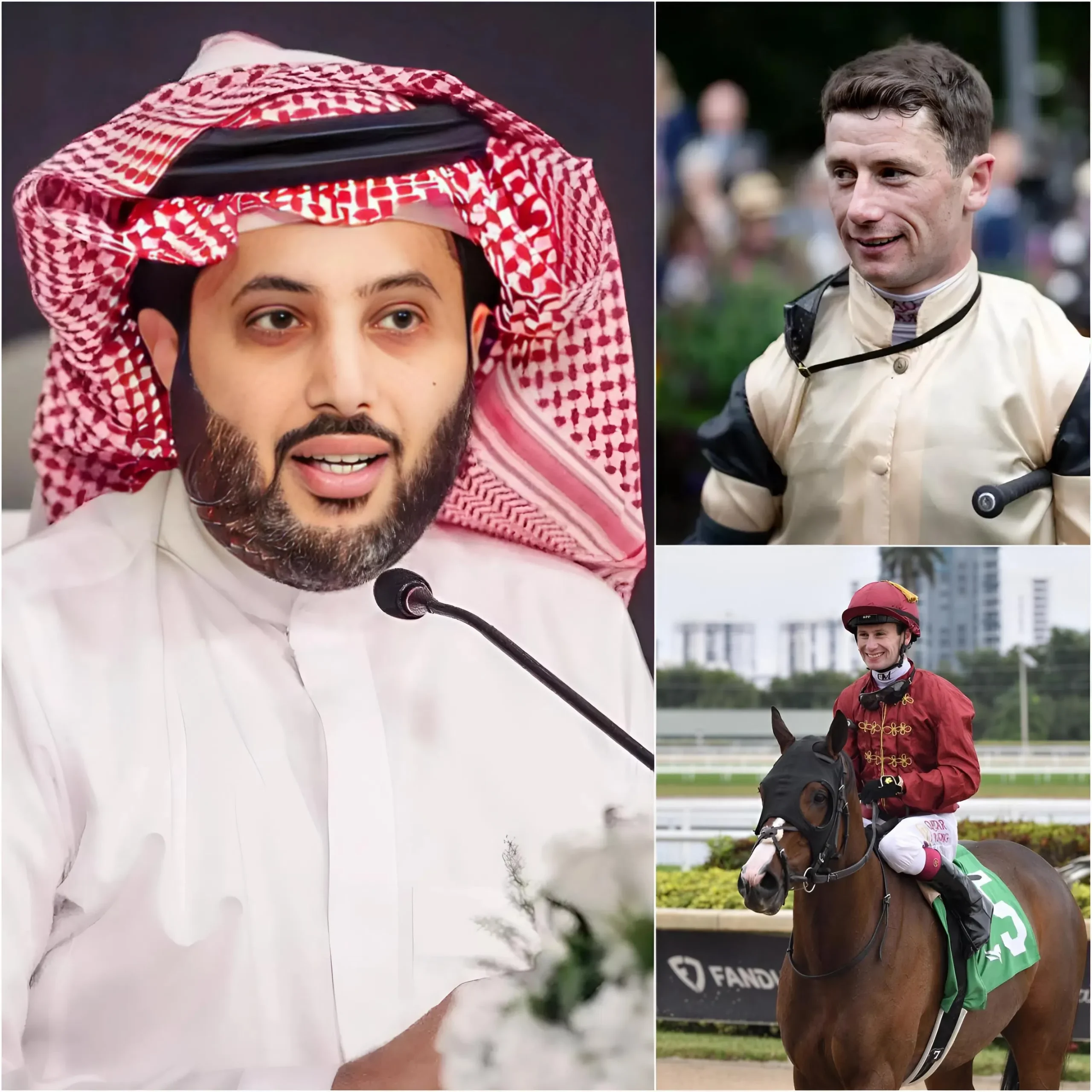 Cover Image for “Even though he didn’t win, he’s still a legend — a true king of the track!” Just hours after Oisin Murphy announced his retirement, Saudi Cup Chairman Turki Alalshikh sent shockwaves through the equestrian world by announcing that he would be giving Murphy a 10% stake in the tournament, worth millions of dollars — officially making him part-owner and the soul of the future of Middle Eastern equestrian racing. From now on, the Saudi Cup will be renamed “Seven Saudi — The Murphy Era.” When Oisin took the stage, he said just 17 short words, leaving the crowd silent for a few seconds, before applause and cheers erupted, and Alalshikh wiped away tears of emotion.