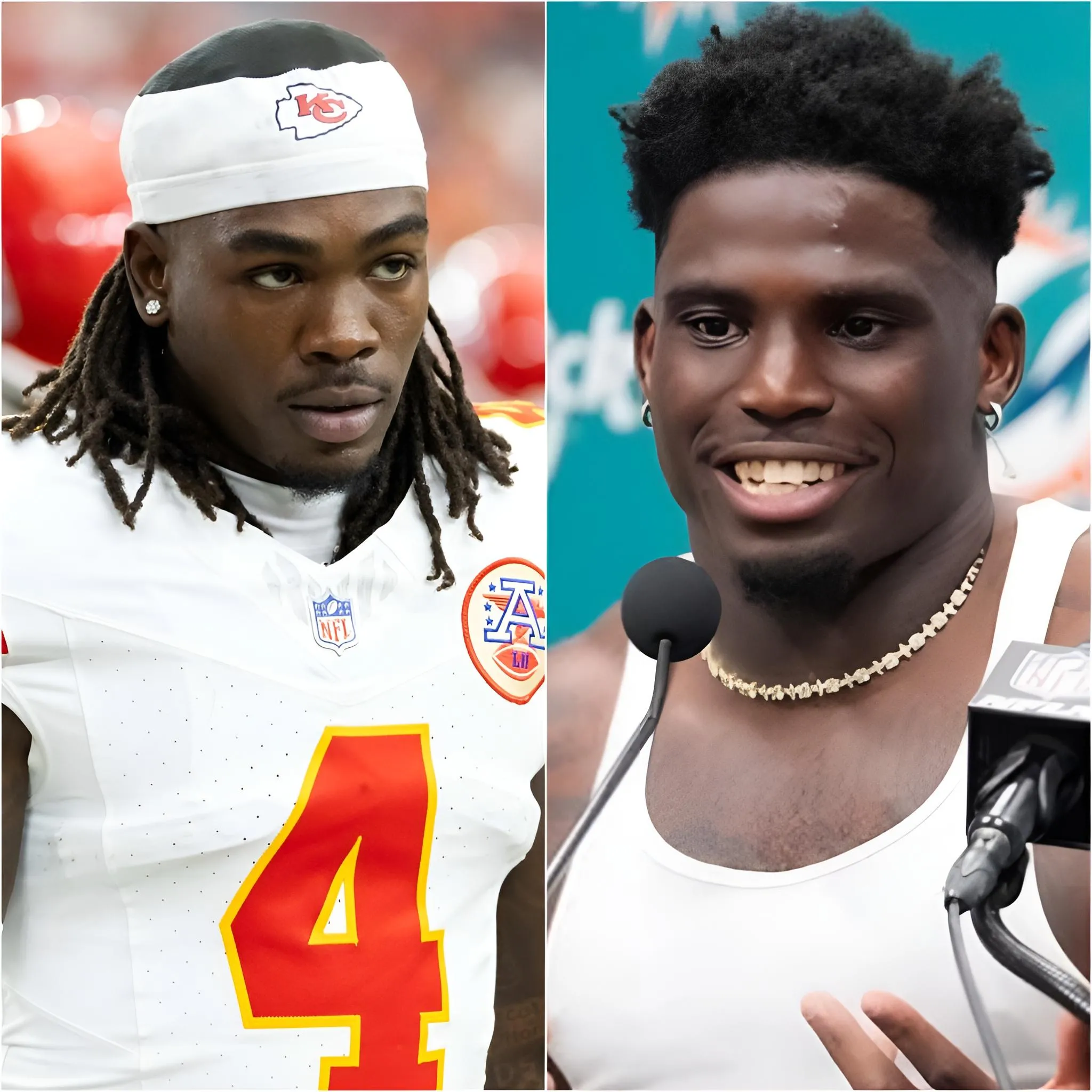 Cover Image for JUST IN: Former Kansas City Chiefs star Tyreek Hill unexpectedly sent a special message to Rashee Rice after the Chiefs’ impressive win over the Raiders in Week 7, sending fans into a frenzy! While fans were still excited about Rice’s explosive performance, Hill’s comments seemed to add to the pride of the entire team. He praised the junior’s relentless efforts, calling Rice “a man who continues the Chiefs’ legacy with his speed and heart.”