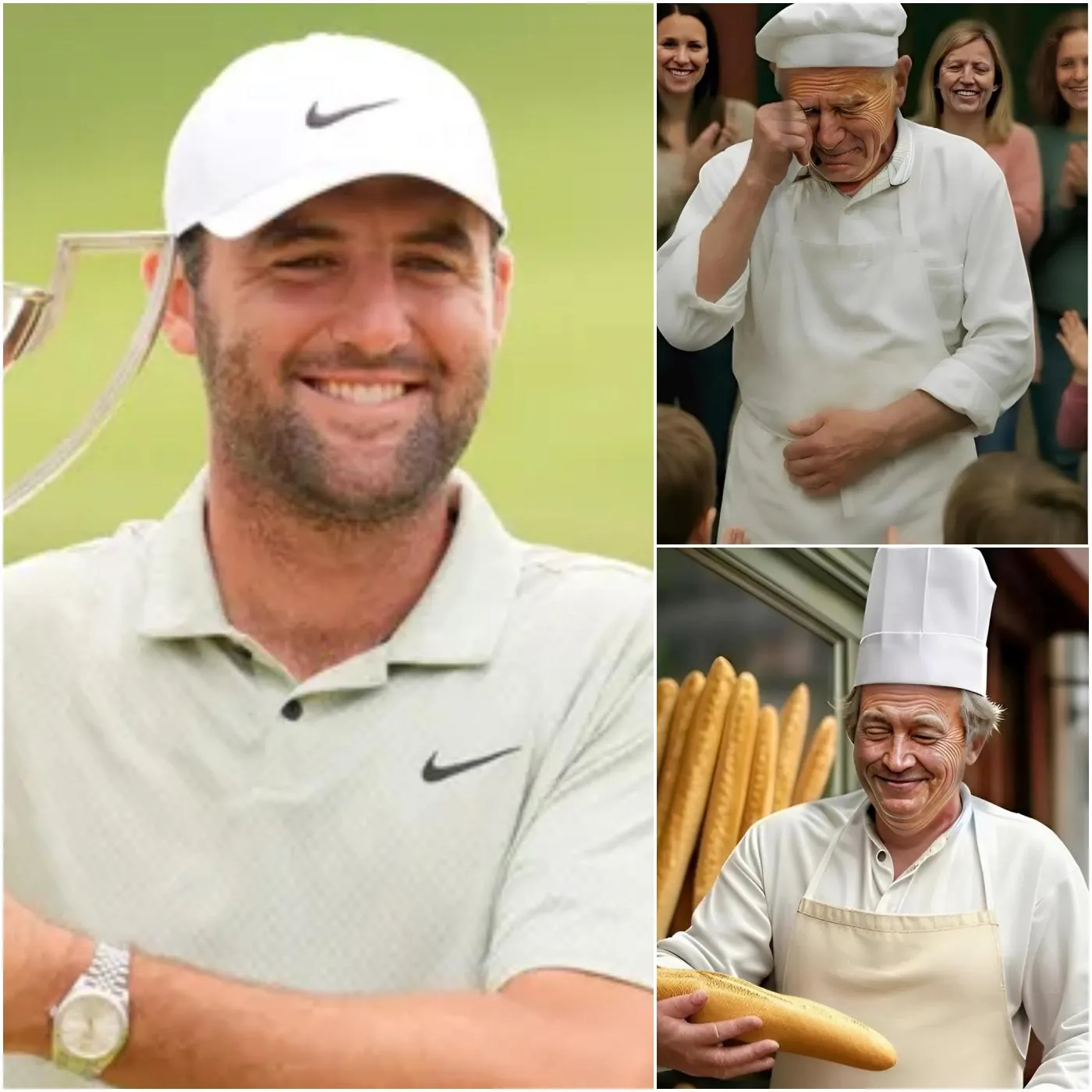 Cover Image for The bakery owner burst into tears when he saw Scottie Scheffler again. Ten years ago, he had met him when he was only 13 years old, and now — at the age of 73, he was just an old worker running a small dumpling shop in his hometown. “That boy had only one dream of swinging a golf club… but today, you have touched the hearts of the whole world. I have grown old, but my faith in you has never faded.” And then, Scheffler bowed his head slightly, giving him a sincere hug that choked him up. He smiled, whispering “Thank you…” with tears in his eyes. That moment, made everyone around burst into tears.